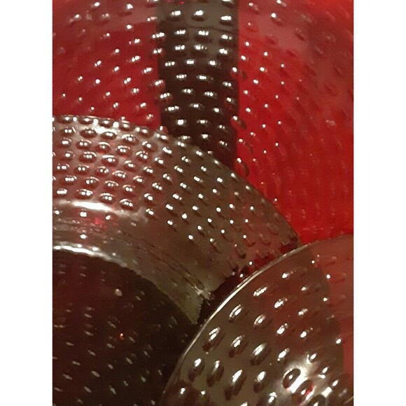 4pc Arcoroc Ruby Red "Elderberry Glass": Dinner, Salad, Bread, Cups UV Reactive - Picture 15 of 15